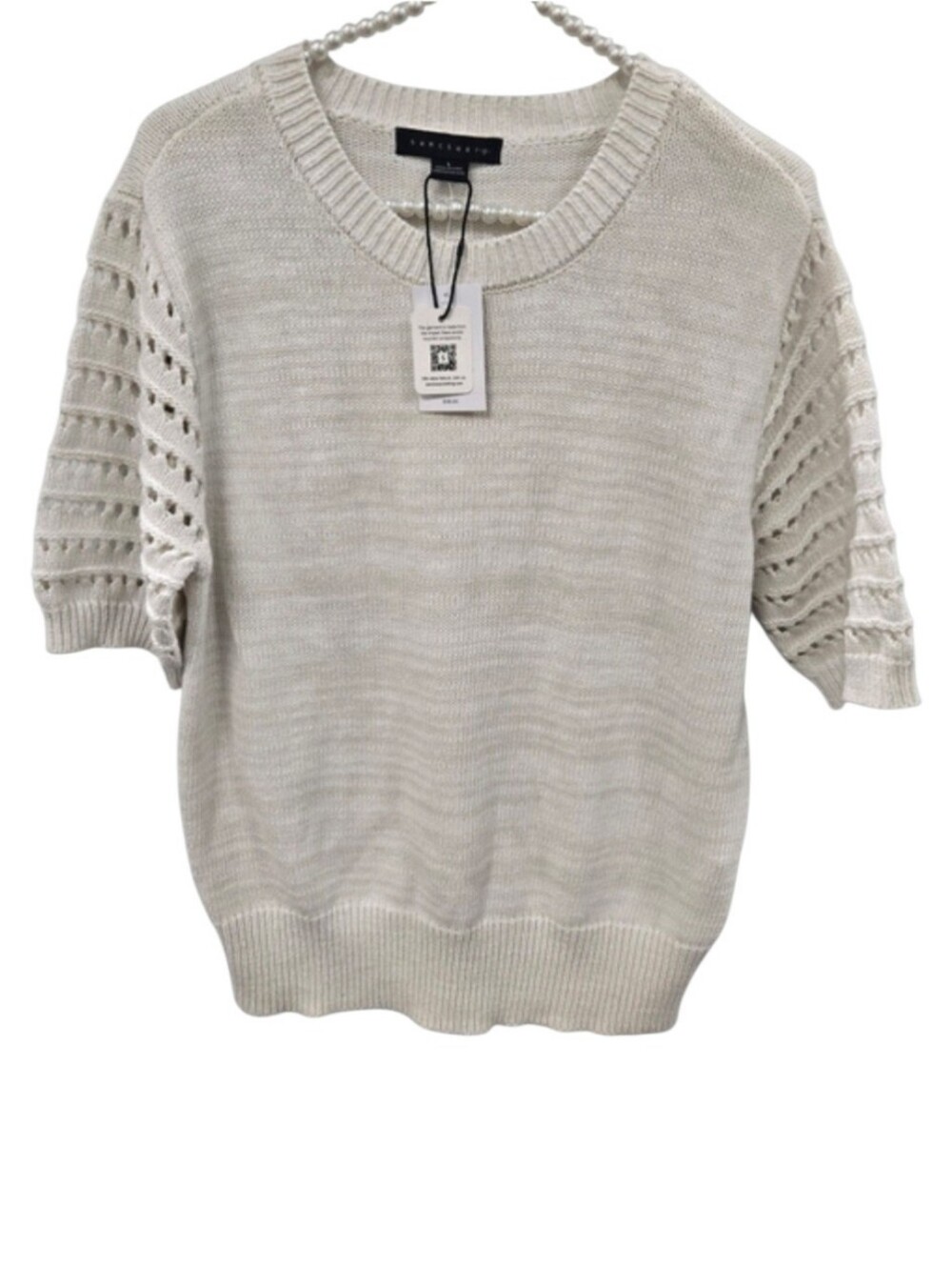 Sanctuary 100% Cotton Cream/Ivory Knitted Top